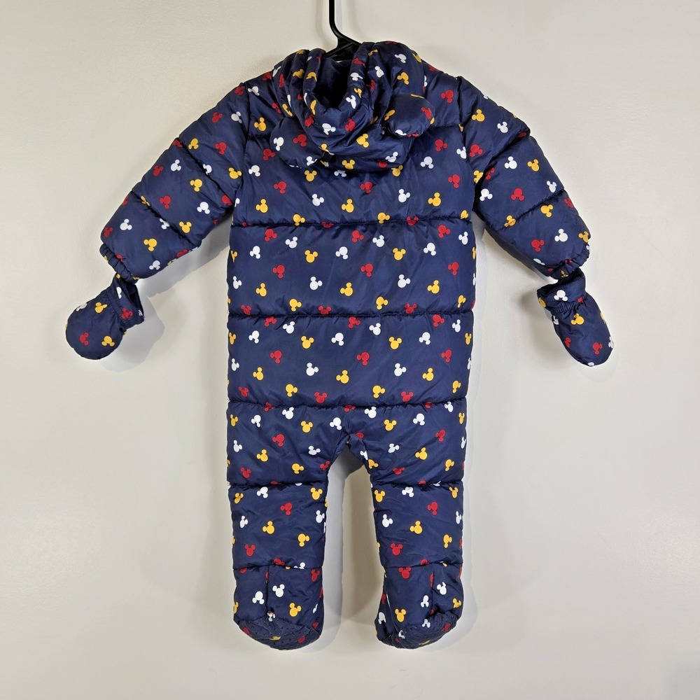 Disney Baby Mickey Mouse Size 9-12 Months Navy Blue Hooded Snow Suit - Picture 11 of 13